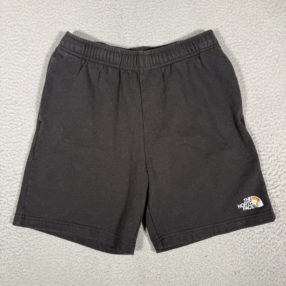 The North Face Shorts Mens Small Black Sweatshorts Elastic Waist Drawstring Logo